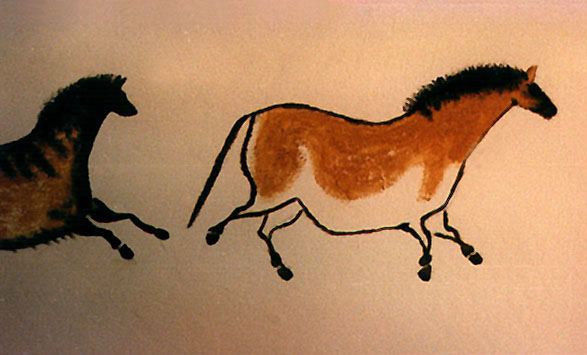 Drawing of a horse in the style of cave painting