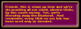 Ubik commercials from the text